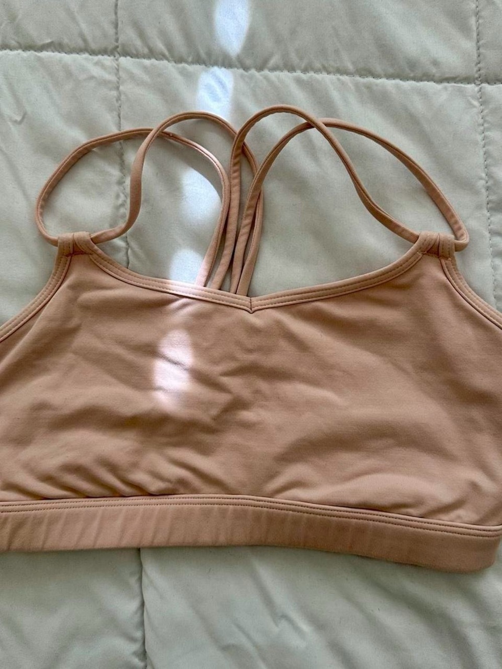 Lululemon Light Pink Strappy Bra - Comfortable Everyday Support